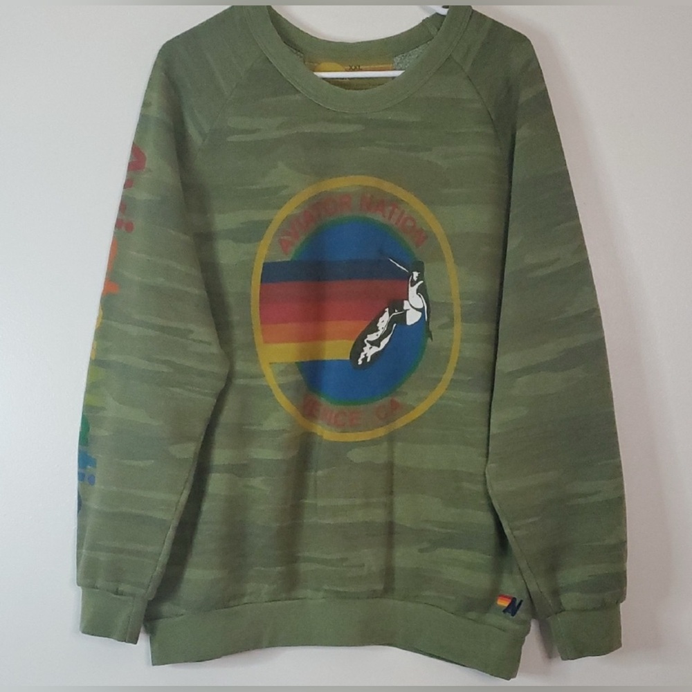 Green Camo Pullover:  Aviator Nation
